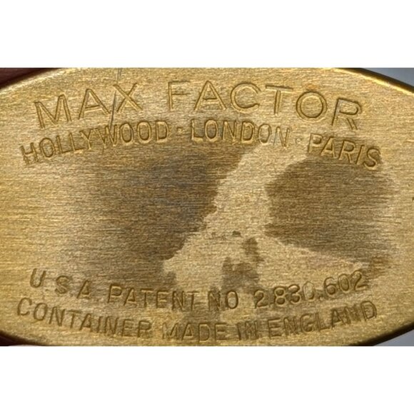 Vintage Max Factor Compact Lipstick Case Gold Tone with Mother Of Pearl Inlay - Picture 3 of 5